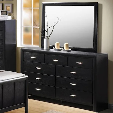 Transitional Dresser and Mirror Combo